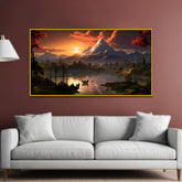 Sunrise Over the Lake Calm Waters Landscape Nature Wall Painting Clearance Sale